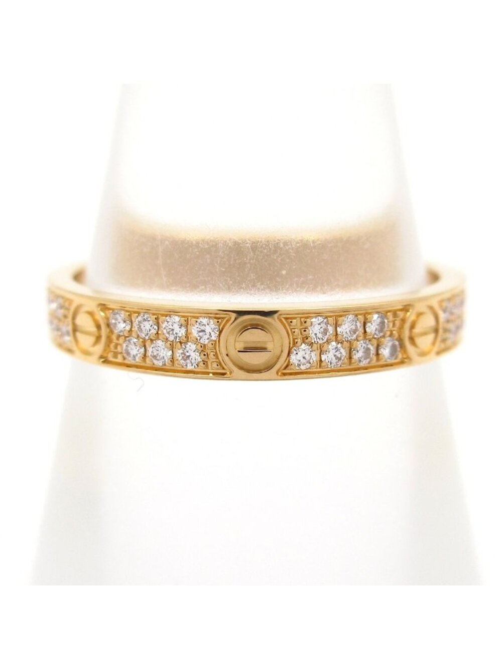 Cartier Ring 47 Mini Love 18k Yellow Gold Diamond Pave